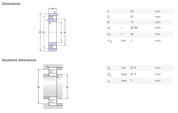 original 1204 bearing 