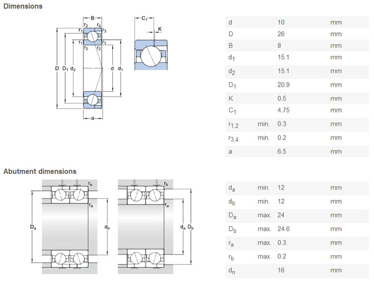 original 7000 bearing 