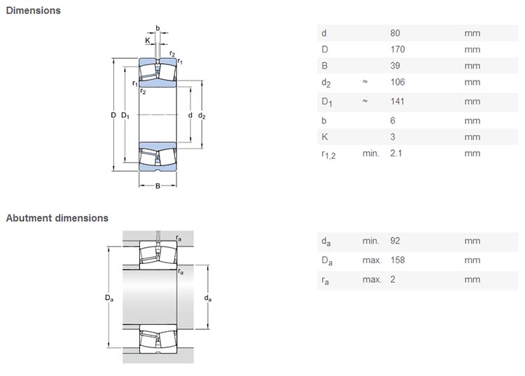 21316 bearing high speed