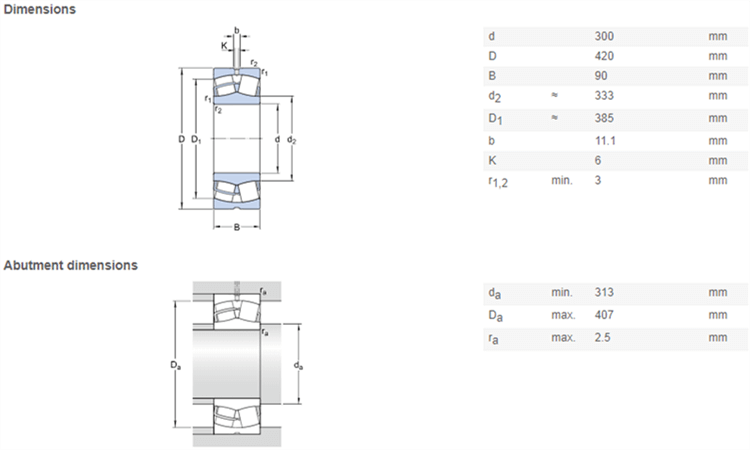 23960 bearing drawing