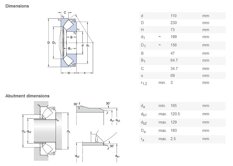 high speed 29422 bearing