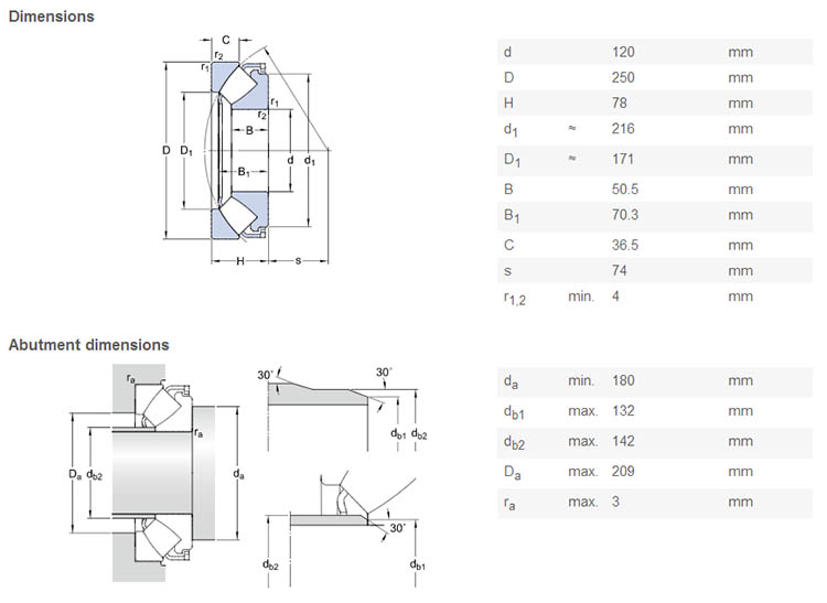 original 29424 bearing