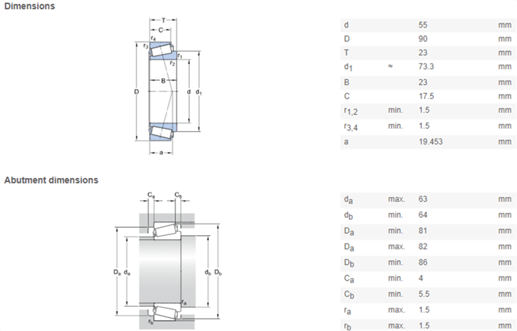 32011 bearing drawing