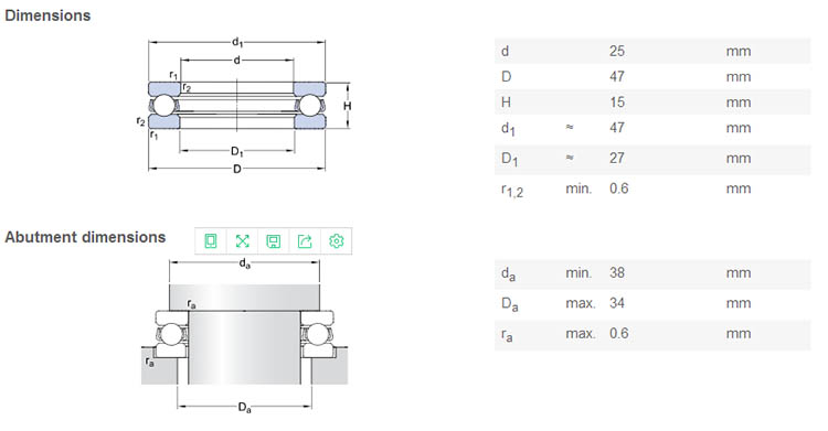 high speed 51205 bearing