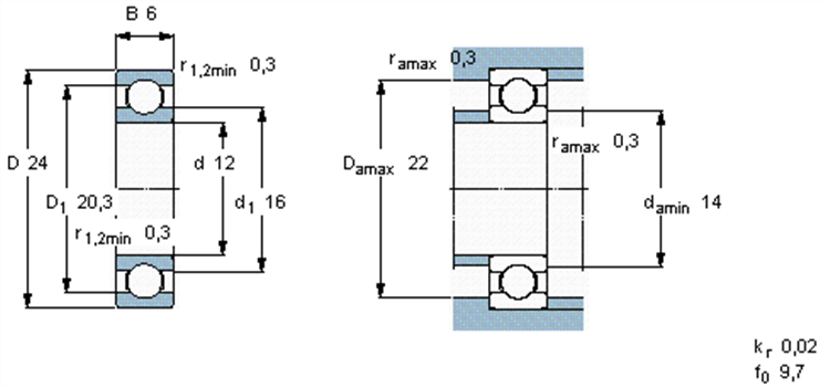 61901 bearing drawing