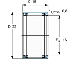 HK1616 Needle Bearing – 16x22x16mm, TLA1616Z – Pack Of 1, VXB Brand