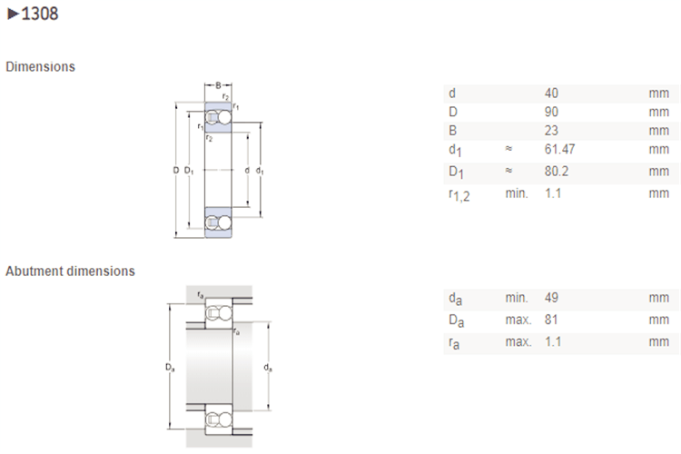 1308 bearing drawing