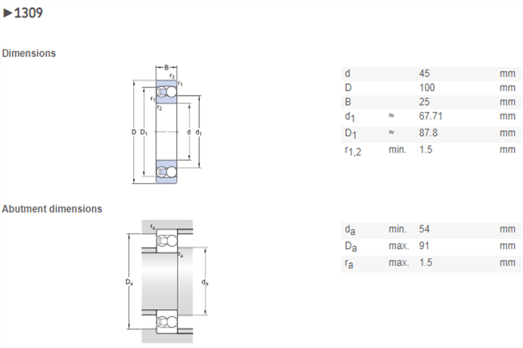 1309 bearing drawing