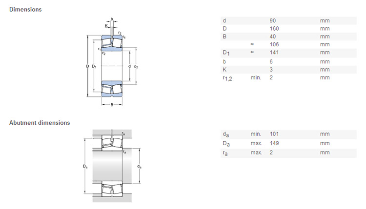 bearing 22218 original