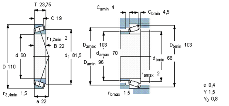 30212 bearing drawing