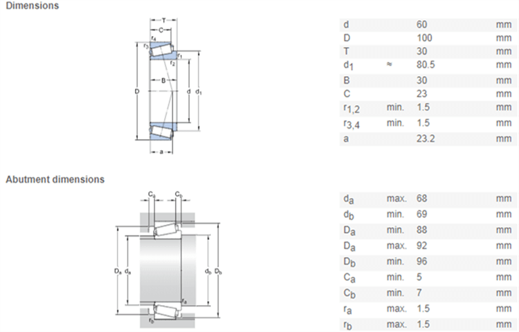 33112 bearing drawing