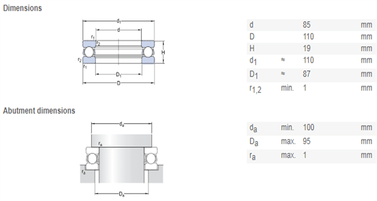 51117 bearing drawing