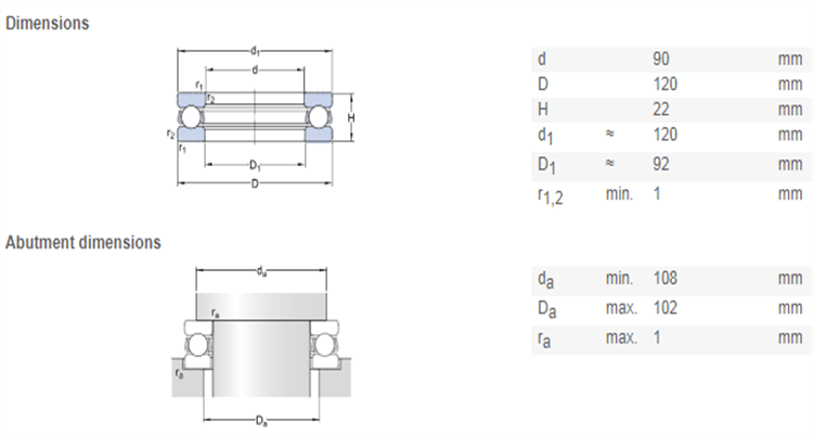 51118 bearing drawing