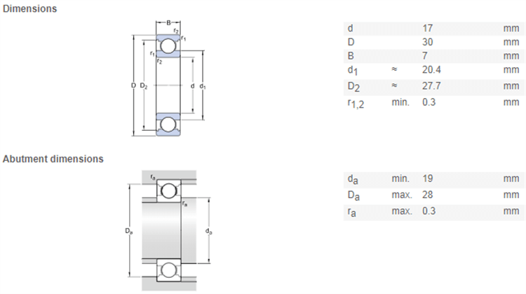 61903 bearing drawing