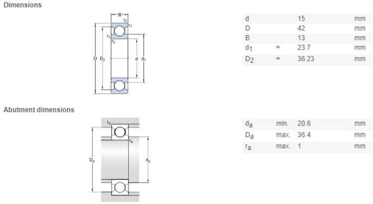 6302 bearing drawing