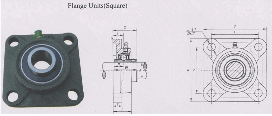 UCF214 bearing drawing