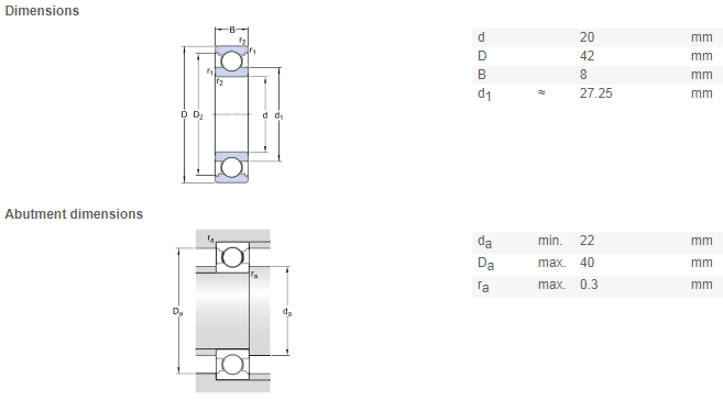 16004 bearing drawing