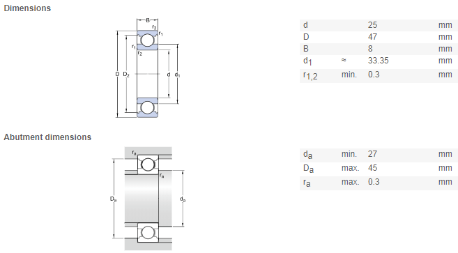 16005 bearing drawing