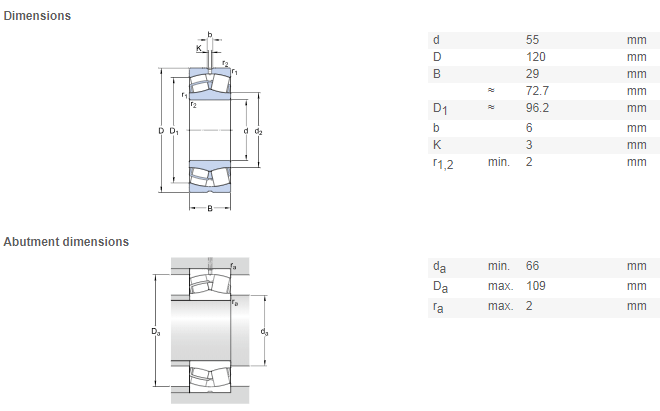 21311 bearing drawing