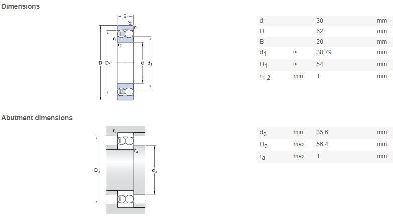 2206 bearing drawing