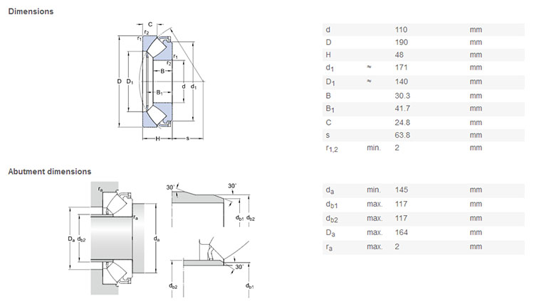 high speed 29322 bearing