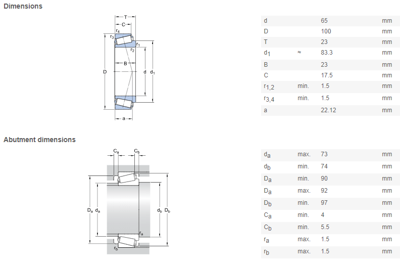 32013 bearing drawing