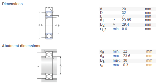 61804 bearing drawing