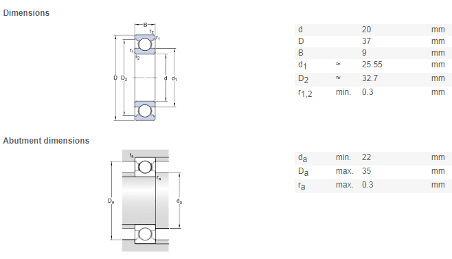 61904 bearing drawing