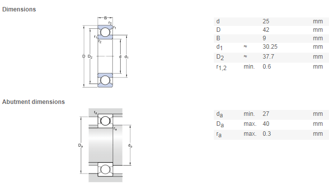 61905 bearing drawing