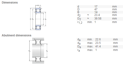 6303 bearing drawing