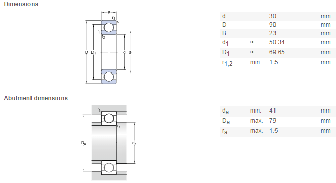 6406 bearing drawing