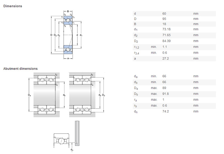 high speed 7012 bearing