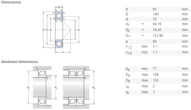 7313 bearing drawing