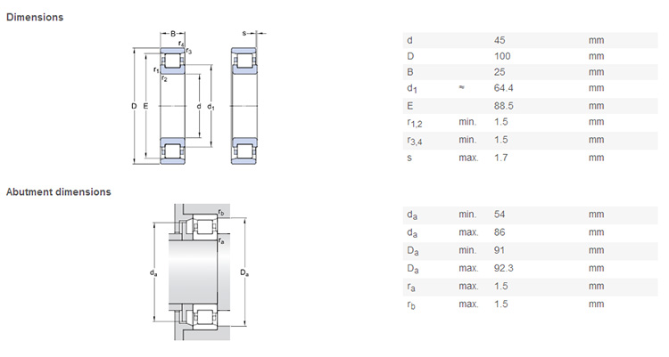 high speed N309 bearing