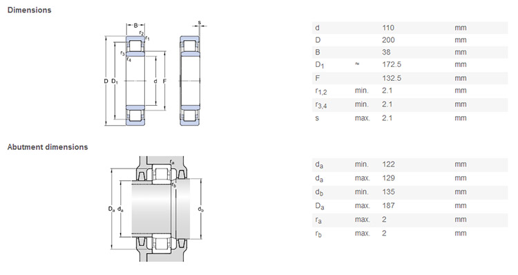 high quality nu222 bearing