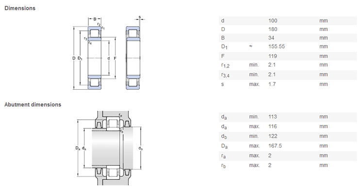 original nu220 bearing