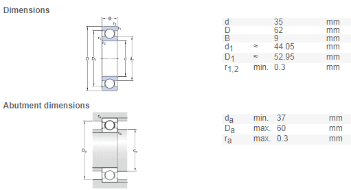 16007 bearing drawing