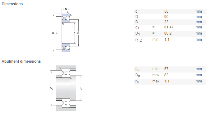 2210 bearing drawing