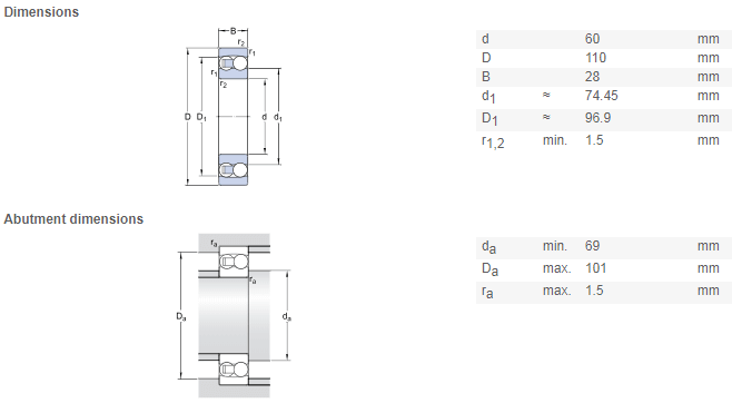 2212 bearing drawing