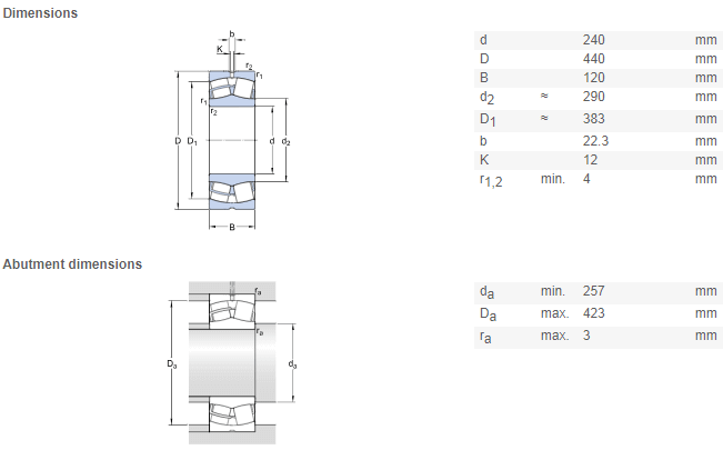 22248 bearing drawing