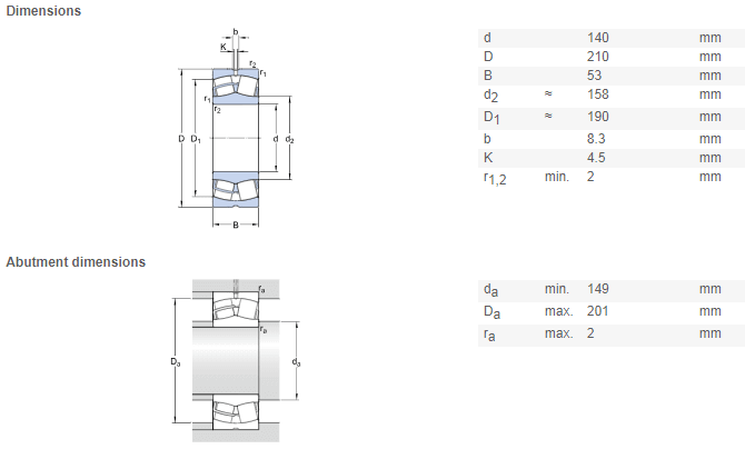 23028 bearing drawing