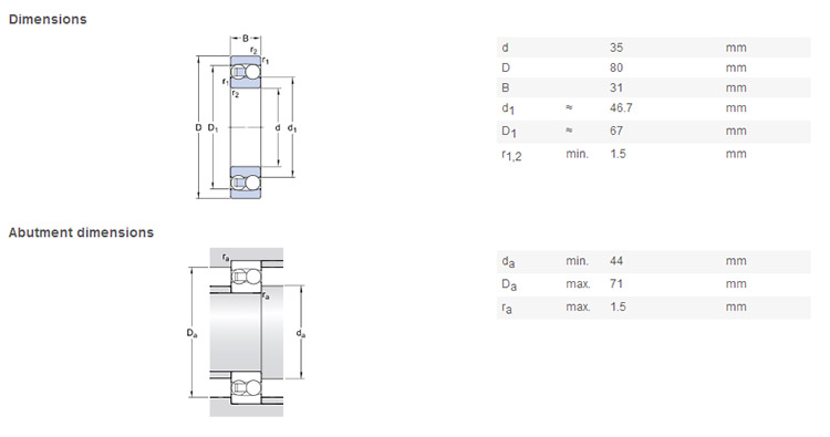 high speed 2307 bearing