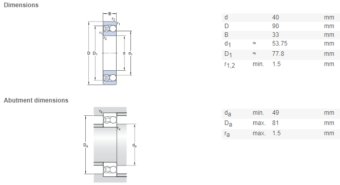 2308 bearing drawing