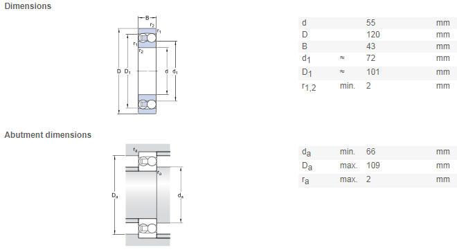 2311 bearing drawing