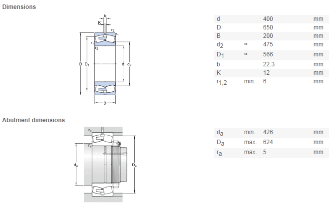 23180 bearing drawing