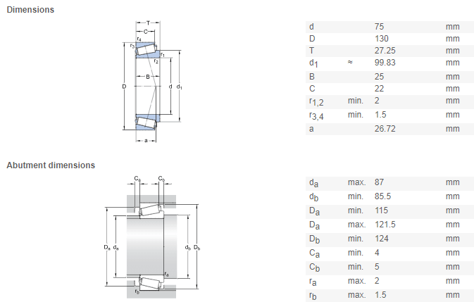 30215 bearing drawing