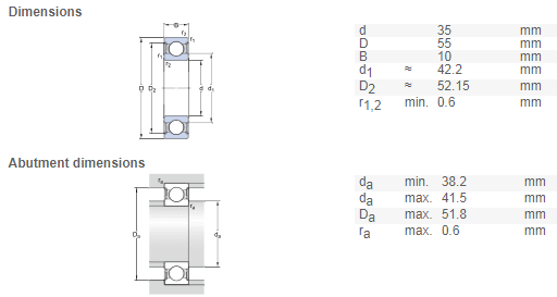 61907 bearing drawing