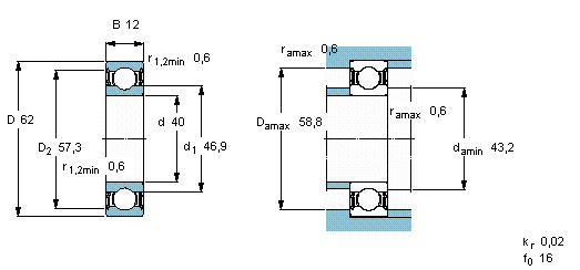 61908 bearing drawing