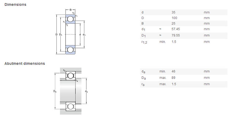 6407 bearing original