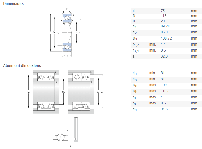 7015 bearing drawing